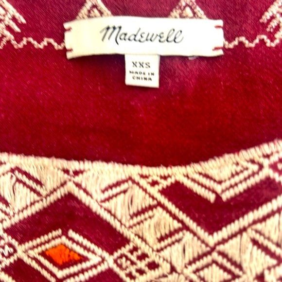 MADEWELL-Embroidered burgundy Women's Top - Picture 1 of 8